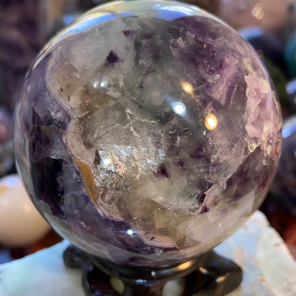 🔥SALE🔥 Rainbow Fluorite Crystal Sphere Sparkles And Rainbows! Watch The Video! - Picture 9 of 16